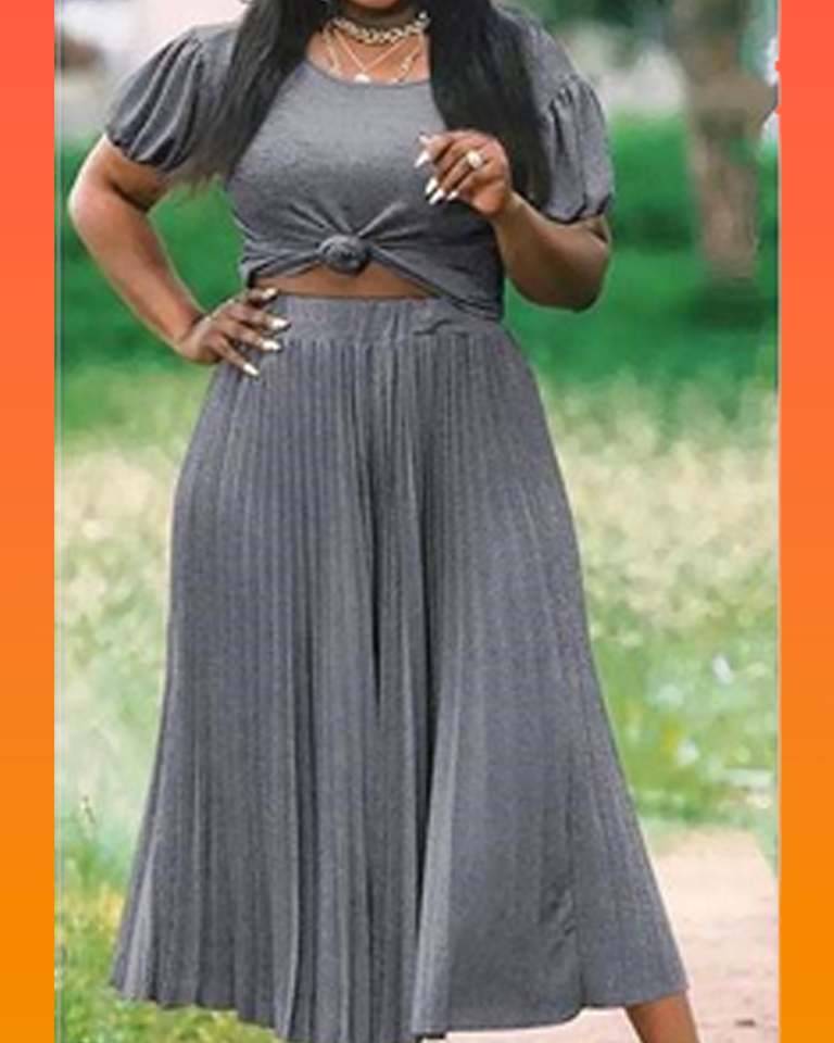 2 Piece Pleated Skirt and Top